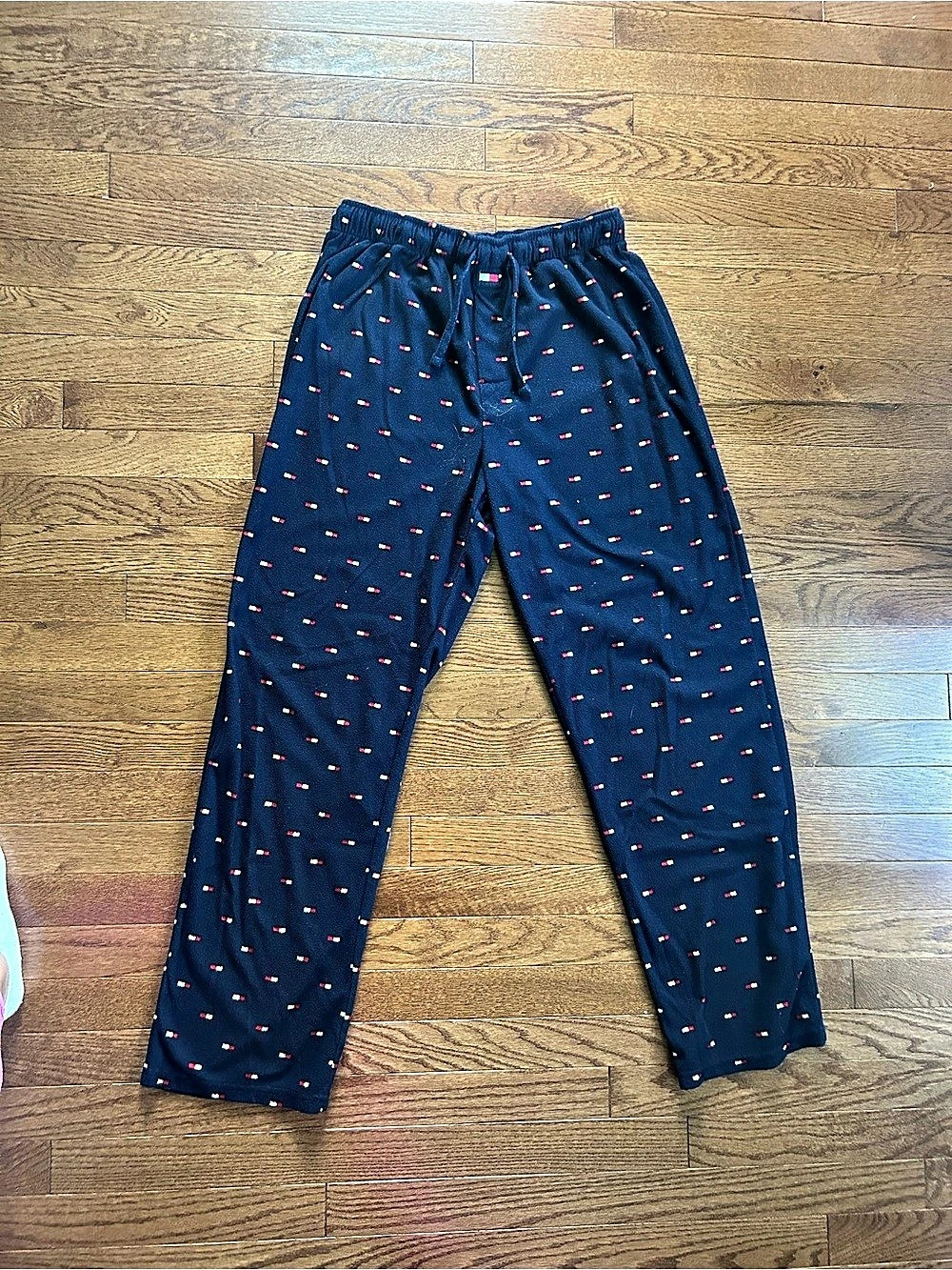 Tommy Hilfiger Fleece Flag Print Sleep Pants Blue & Red Medium